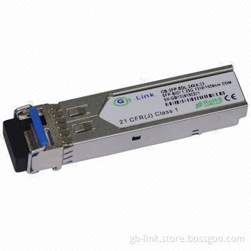 SFP BIDI 1.25Gbps 1,310/1,550nm DDM Transceiver, Single +3.3V Power Supply